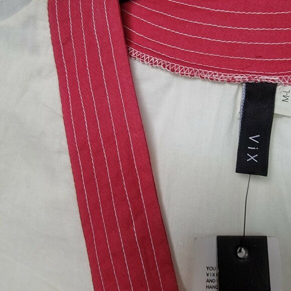 ❤️❤️Women Tunic M/L Vix Swimwear Ivory cherry Cover up Dress Cotton embroidered - Picture 3 of 6